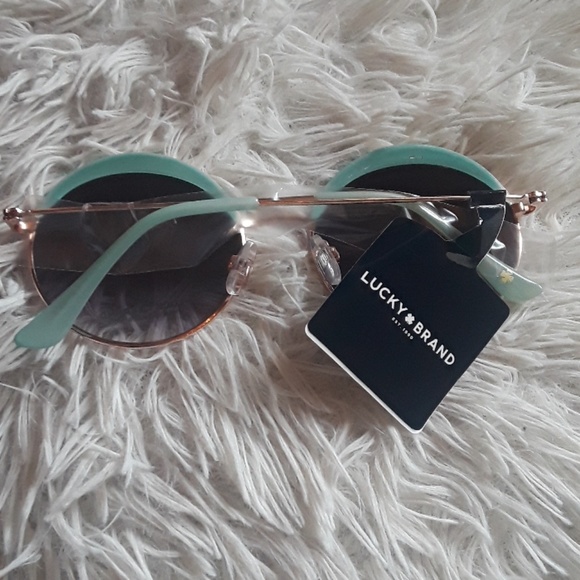 2/$28 Lucky Brand Gold Teal Designer Sunglasses - Picture 5 of 8